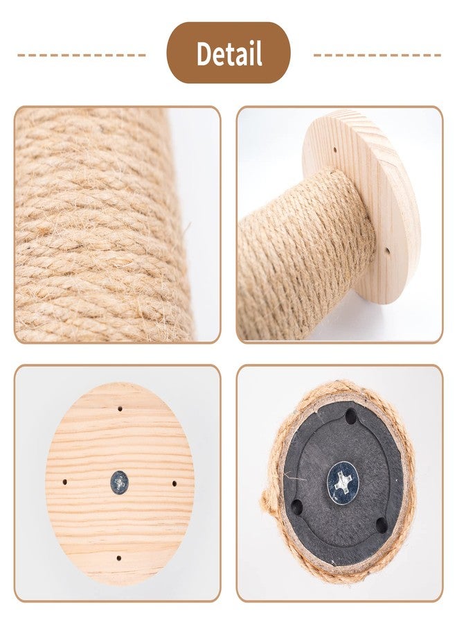 HingoFuni 10 inch Cat Wall Steps Cat Wall Furniture Sisal Cat Steps Wall-Mounted Posts Cat Scratching Post Shelf Board Cat Climbing Shelf Ladder Steps Post Indoor for Climbing Grinding Claws Toy, 1pcs - Image 4